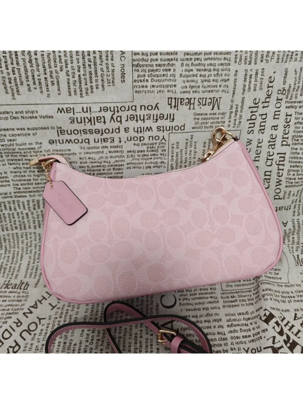 🥳🥳COACH Teri Shoulder Bag In Signature Canvas Pink nice - Picture 5 of 11